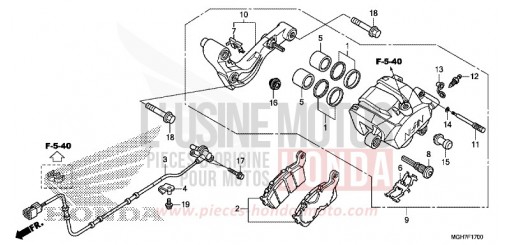 REAR BRAKE CALIPER VFR1200XDLF de 2015